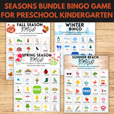 4 Seasons Bingo Games Bundle Winter Spring Summer Fall