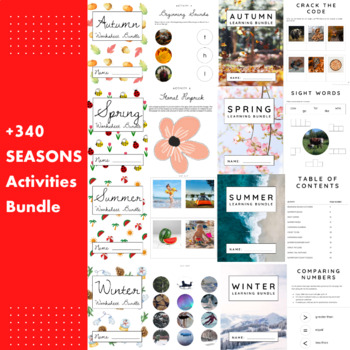 Preview of 4 Seasons Bundle Exercises & Activities, Learning and Worksheets Practicing