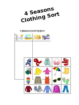Preview of 4 Seasons Clothing Sort