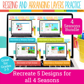 Preview of 4 Seasons Graphic Design Lessons and Activities Bundle