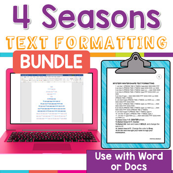 Preview of 4 Seasons Text Formatting Activities