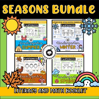 Preview of 4 Seasons bundle: workbooks to work on summer, winter, fall and spring #seasons