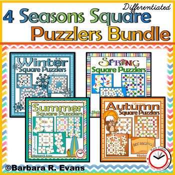 Preview of CRITICAL THINKING PUZZLES BUNDLE Seasons Brain Teasers Differentiation GATE