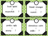 4 Sets of Analogy Task Cards