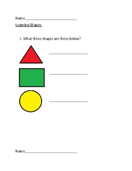 Preview of 4 Shapes Learning