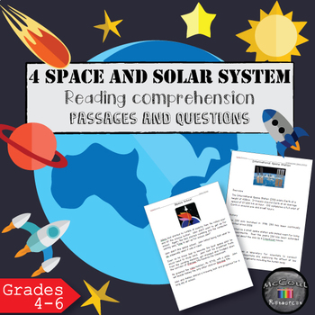 4 Space Reading Comprehension Sets by McCoul Resources | TpT