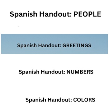 Preview of 4 Spanish Poster Sets: Handout, Worksheet, AND Answer Key