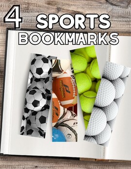 Preview of 4 Sports Bookmarks / Printable Bookmarks / PDF