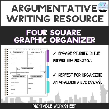 4 square persuasive essay graphic organizer