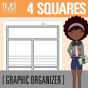 Preview of 4 Square Graphic Organizer Template