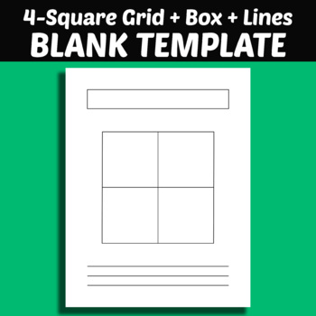 4 square grid box lines blank template printable by structureofdreams