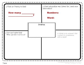 Preview of 4 Square Math Template