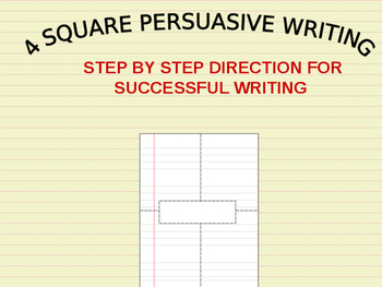 Preview of 4-Square Persuasive Writing: Clear  Direction for Students(Backpack searches)