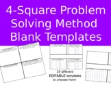 4-Square Problem Solving Method Templates (Editable)