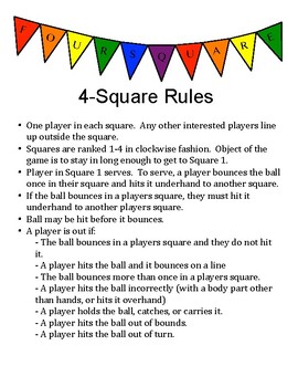 Four Square Rules 