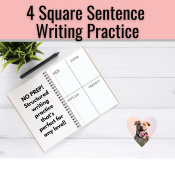 Preview of 4 Square Sentence Writing Activity Practice