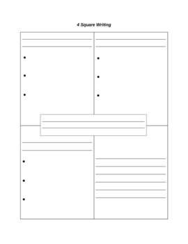 Preview of 4 Square Writing Template