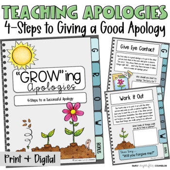 Preview of 4-Step Apology Lesson for School Counselors