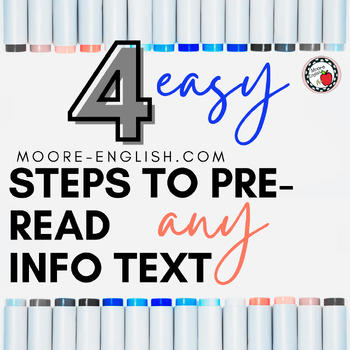 4 Steps to Pre-Read ANY Nonfiction or Informational Text / Print + Digital
