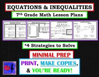 Preview of 4 Strategies to Solve Equations & Inequalities Lesson Plan Plus A LOT more.
