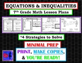 4 Strategies to Solve Equations & Inequalities Lesson Plan