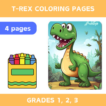 Preview of 4 T-rex Coloring Pages