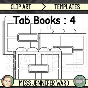 4 Tabs : Book Clip Art Sets : Window / Box Features by Classroom Kitty