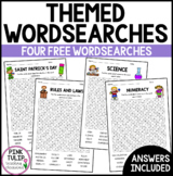 Four Themed Word Searches with Detailed Answers