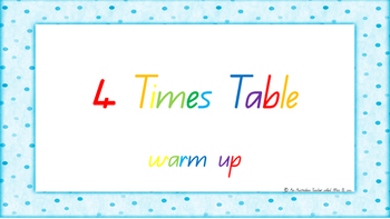 Preview of 4 Times Table Warm Up ACARA C2C Common Core aligned PowerPoint