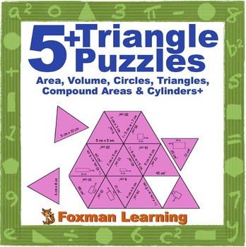 Preview of 5 Triangle Puzzles for Middle School Measurement Math Common Core