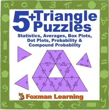 Preview of 5 Triangle Puzzles for Middle School Statistics & Probability Math CCSS
