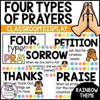 Preview of Four Types of Catholic Prayer Posters - Classroom Decor
