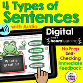 4 Types of Sentences Digital Boom Cards Distance Learning
