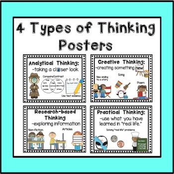 Preview of 4 Types of Thinking Posters (TAP Rubric)