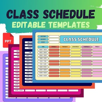Preview of 4 Versatile Class Schedule Templates - Editable & Colorful in Google Slides