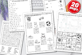 Kindergarten Vocabulary Activities, Puzzles, Word Search, 