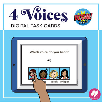 Preview of Primary Kindergarten Music - 4 Voices - SHOUT version - BOOM CARDS Game