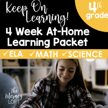 Preview of 4 Week At Home Learning Packet (4th Grade) I Distance Learning I Google Slides