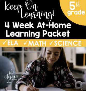 Preview of 4 Week At Home Learning Packet (5th Grade) I Distance Learning I Google Slides