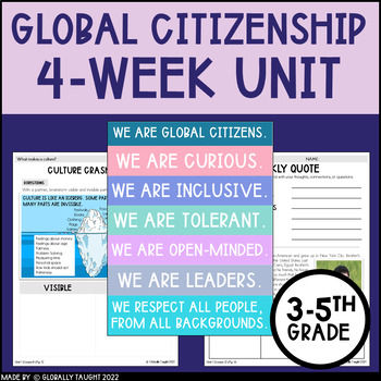 Preview of 4 Week Global Citizenship Unit - Back to School Global Citizenship Activities