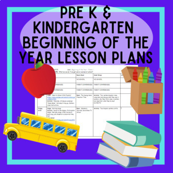 4 Weeks of Beginning of the Year EDITABLE Lesson Plans for Pre-K ...
