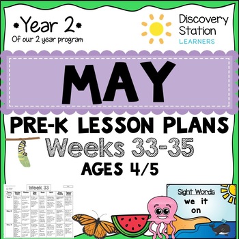Preview of 4 Year Old Preschool MAY Lesson Plans