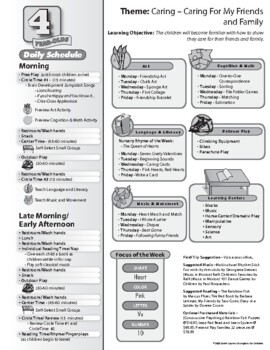 Preview of 4 Yr Old Monthly Lesson - Caring