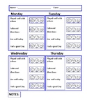 4 and 5 Day Behavior sheets