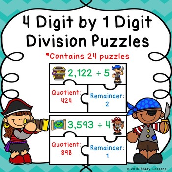 4 by 1 digit division with remainders practice game activity 4th grade 4 nbt 6