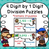 4 by 1 Digit Division with Remainders Practice Game Activity 4th Grade 4.NBT.6