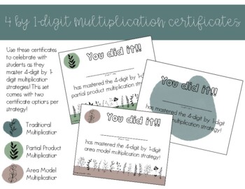 Preview of 4 by 1 Digit Multiplication Certificates