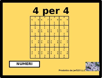 Numeri (Numbers in Italian) 4 by 4 by jer520 LLC | TpT