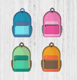 4 colors Backpack clip arts