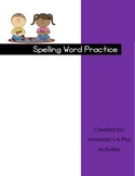 4 cute Spelling Word Practice Activities